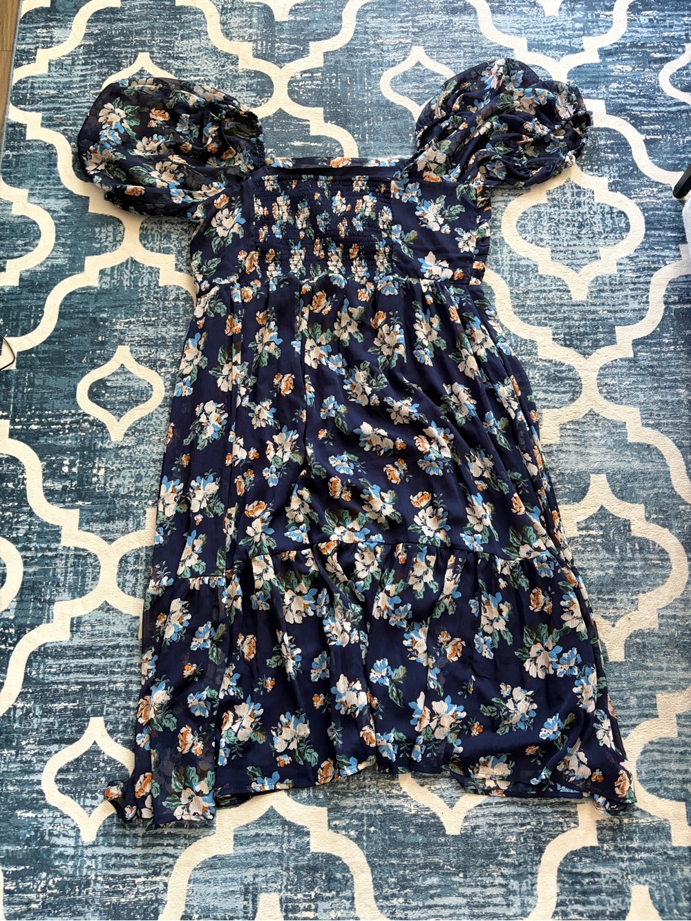 LC Lauren Conrad Navy Smocked Top - Picture 4 of 4